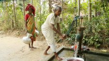 Pictured: Women use water for washing equipment at Goolni Tea Estate in Sylhet. Photo: Abir Abdullah/WaterAid